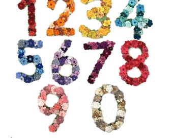 Animal Numbers Crochet Applique Custom Color Sew-On Patch