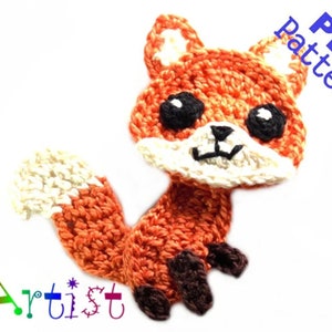 Crochet Pattern Fox #2 Applique Patch US version Instant PDF Download