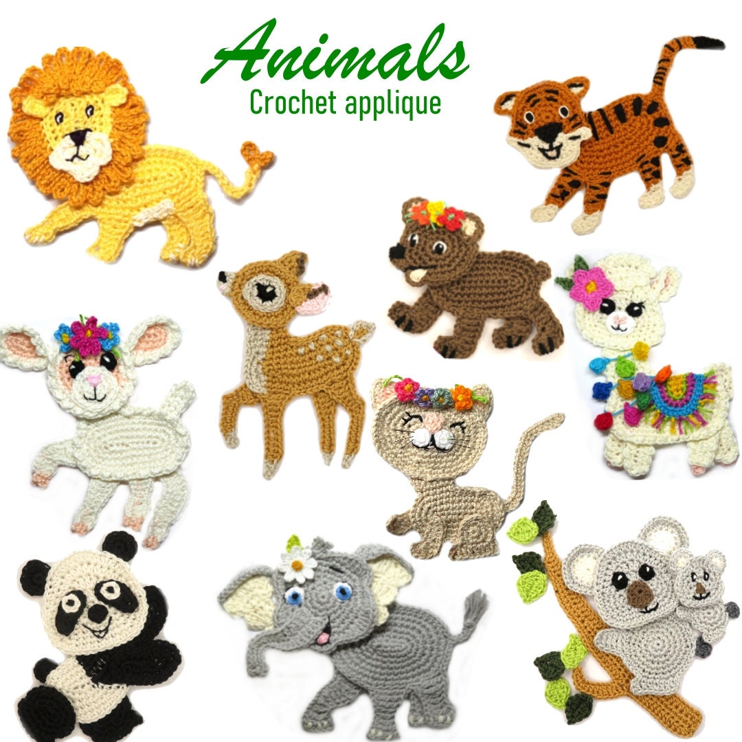 Crochet Animal Applique: Custom Color Cotton Sew-on Patch - Etsy