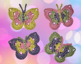 Crochet Pattern  Butterfly Applique US version Instant PDF Download