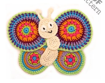 Crochet Pattern  Butterfly Applique US version Instant PDF Download