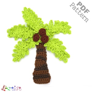 Crochet Pattern Set Tree - Instant PDF Download Palm tree Crochet Pattern applique