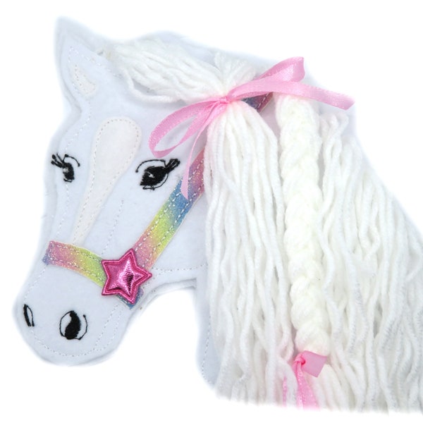 Horse Pony Felt Applique - free color choice Aufnäher parche patch Aufbügel Bügelbild Kindermode Kleidung Stickerei