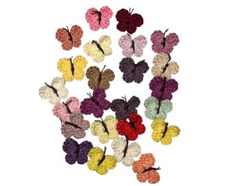 24 Crochet Butterfly APPLIQUE various colors