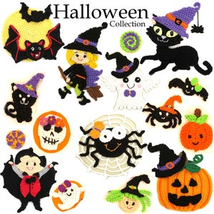Aplique de crochê para Halloween: Patch de bruxa, cores personalizadas