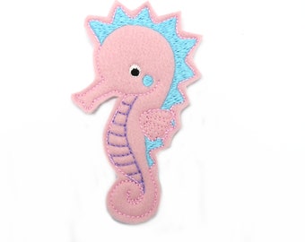 Felt Seahorse Applique Felt - Embroidered Patch, Free Color Choice