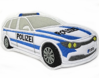 Felt Police Car Applique - Embroidered Patch