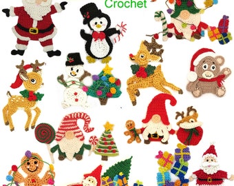 Christmas Crochet Applique Customize with free color choice parche  patch sew-on children's fashion clothing embroidery