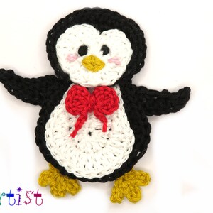 Penguin Crochet Applique Customize with free color choice parche  patch sew-on children's fashion clothing embroidery