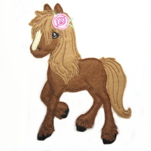 Embroidered Felt Horse Applique - Pony Patch, Fantasy Decor