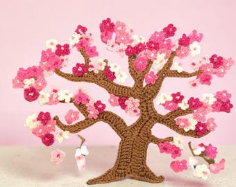 Crochet Bonsai Tree Applique: Customizable Colors, Cotton Thread Embroidery Patch