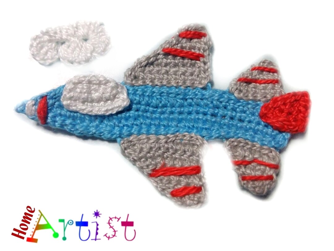 Aircraft Jet Crochet Applique Customize With Free Color Choice Etsy