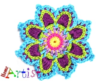 Crochet Applique Embellishment Button Crochet Applique Customize with free color choice parche  patch sew-on   embroidery