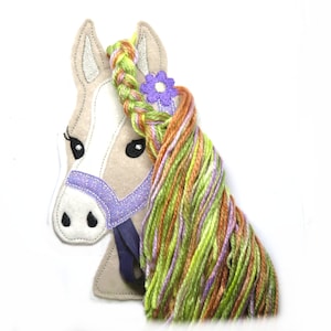 Felt Horse Applique: Embroidered Pony Patch, Fantasy Decor