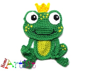 Crochet Frog Prince Applique: Custom Color, Sew-On Patch