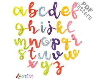 Crochet Alphabet Applique Pattern: Lowercase Letters (PDF Download)
