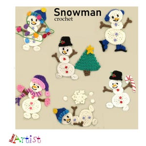 Crochet Snowman Applique: Custom Color Sew-On Patch