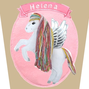 Schultüte BEZUG Hülle Stoffhülle mit ApplikationPferd Pony Pegasus Plüsch oder Filz
