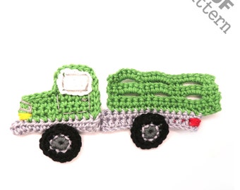 Crochet Pattern - Instant PDF Download - Farm Truck Crochet Applique Pattern applique