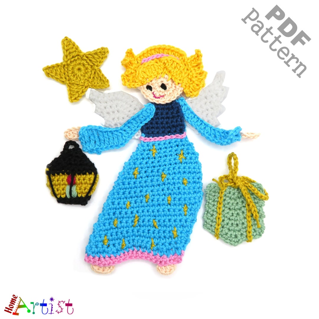 Crochet Pattern Angel Set 1 Applique US Version Instant PDF Download - Etsy