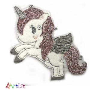Applikation Horse Pony Pegasus Unicorn Felt Applique -  free color choice Aufnäher parche patch Aufbügel Bügelbild Kindermode Kleidung