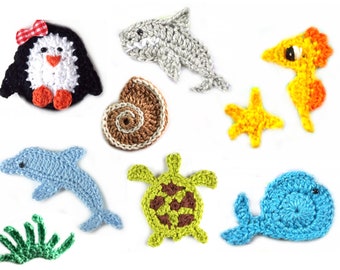 Crochet Sea Animal Applique: Custom Color Patch
