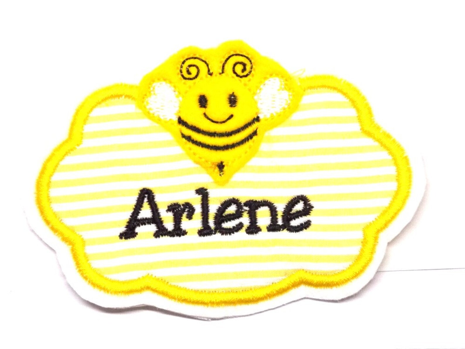 Applikation Biene Felt Applique Name Patch Namensschild Etsy