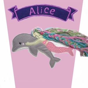 Personalized Mermaid Schultüte Cover: Felt & Plush Appliqué