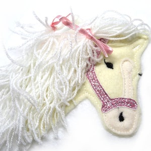 Embroidered Felt Horse Applique - Pony Patch for Nursery Decor
