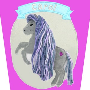 Schultüte BEZUG Hülle Stoffhülle mit ApplikationPferd Pony Einhorn Plüsch oder Filz
