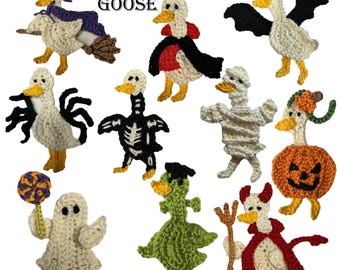 Halloween Goose Crochet Pattern Applique Patch US version Instant PDF Download
