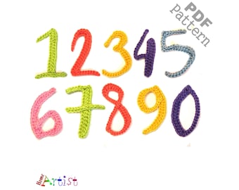 Crochet Alphabet Numbers Applique Pattern Lettering Calligraphy 1  US version Instant PDF Download