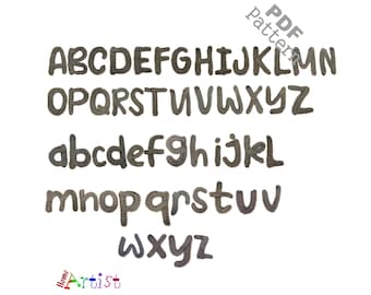 Crochet Alphabet & Numbers Applique Pattern PDF Download ENG