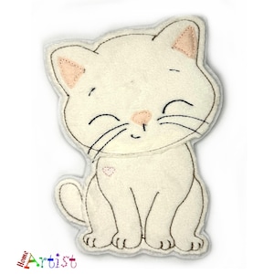 Felt Cat Applique Embroidered Patch for Clothing Custom Colors