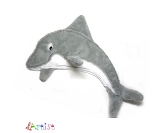 3D Felt Dolphin Applique: Plush Patch, Custom Colors
