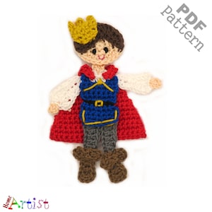 Crochet Pattern  Prince Applique Patch US version Instant PDF Download