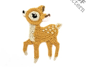 Crochet Pattern Deer Baby Fawn Applique Patch US version Instant PDF Download