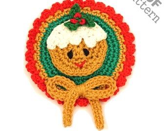Gingerbread Cookie Ornament Crochet Pattern Christmas Applique Holiday Baby Blanket Decor Ornament Gift