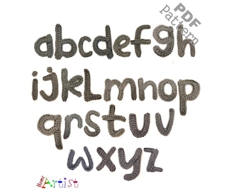 Crochet Alphabet Lowercase Letters Applique Pattern Lettering 2  US version Instant PDF Download
