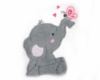 Applikation Elephant Felt Plush Applique Patch  -  free color choice Aufnäher parche patch Aufbügel Bügelbild Kindermode Kleidung Stickerei