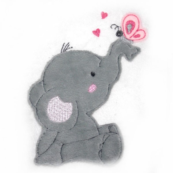 Applikation Elephant Felt Plush Applique Patch - scelta colore libera Aufnäher parche patch Aufbügel Bügelbild Kindermode Kleidung Stickerei