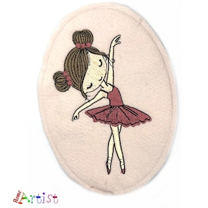 Felt Ballerina Applique - Embroidered Iron-On Patch, Custom Colors