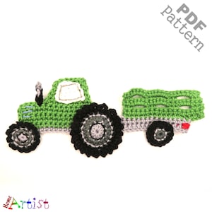 Crochet Pattern Farm Truck Applique Patch US version Instant PDF Download