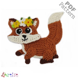 Crochet Pattern Fox Applique Patch US version Instant PDF Download