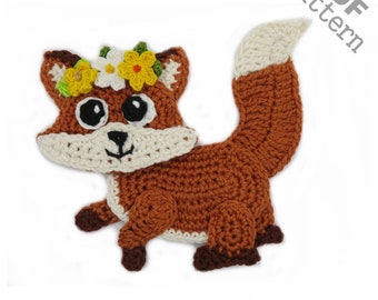 Crochet Pattern Fox Applique Patch US version Instant PDF Download