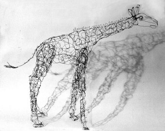 Giraffe-Wire Drawing Sculpture