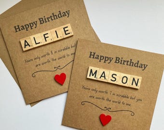 Personalised birthday card, sister, mum, friend, brother, uncle, mate 6 x 6 inch thick quality card