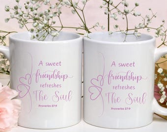 Christian gift for friend with friend scripture, unique design.