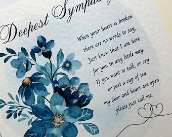 Pearl  Sympathy cards, either off one person or more people, 2 designs to suit. 6 x 6 inch quality hammered card with 3D pearl embellishment