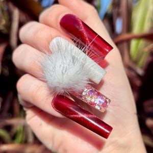 unghie finte luccicanti, riutilizzabili, eleganti, acquario liquido, per San Valentino